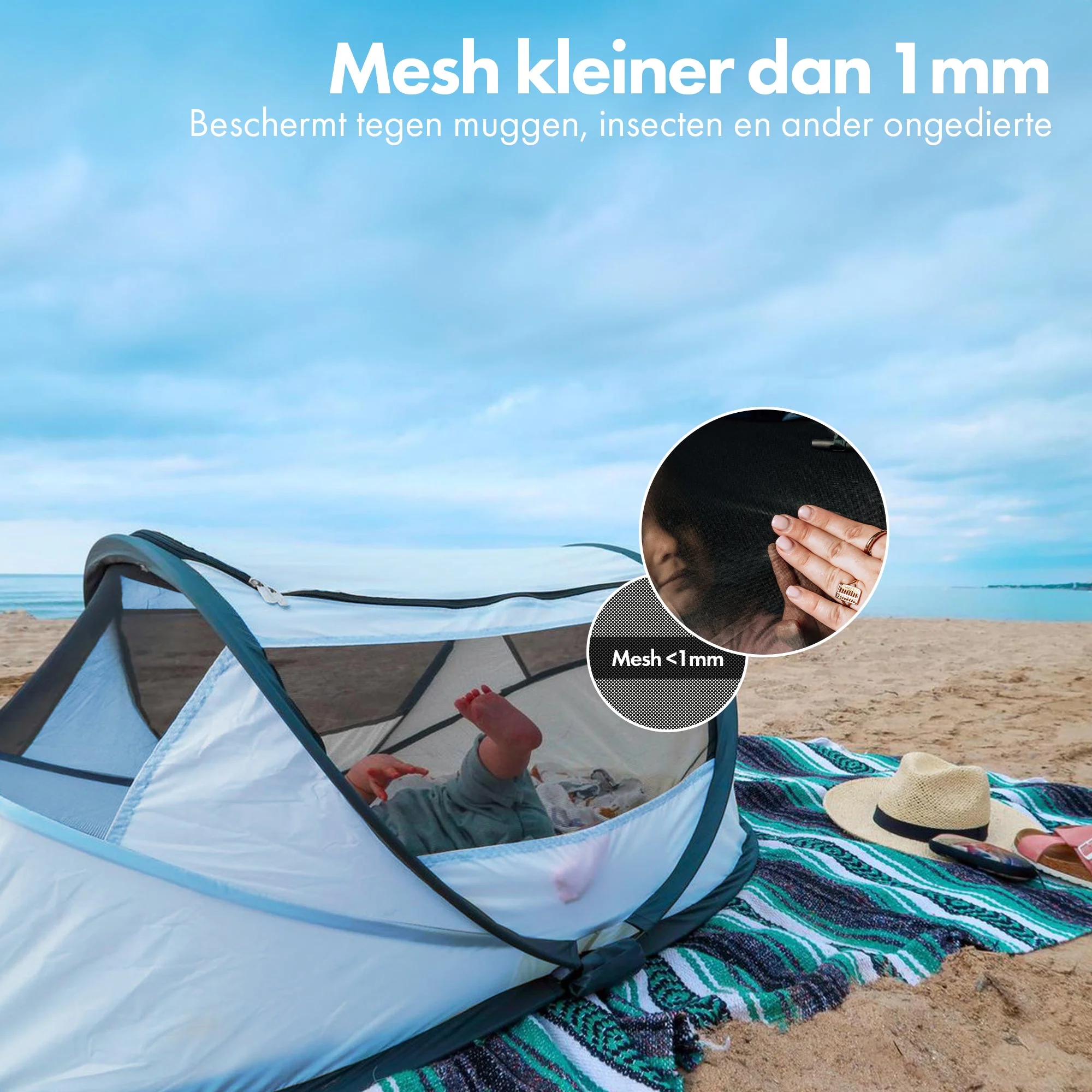 BabyBox baby tentje Campingbedje + matras - Sky Blue - Image 8