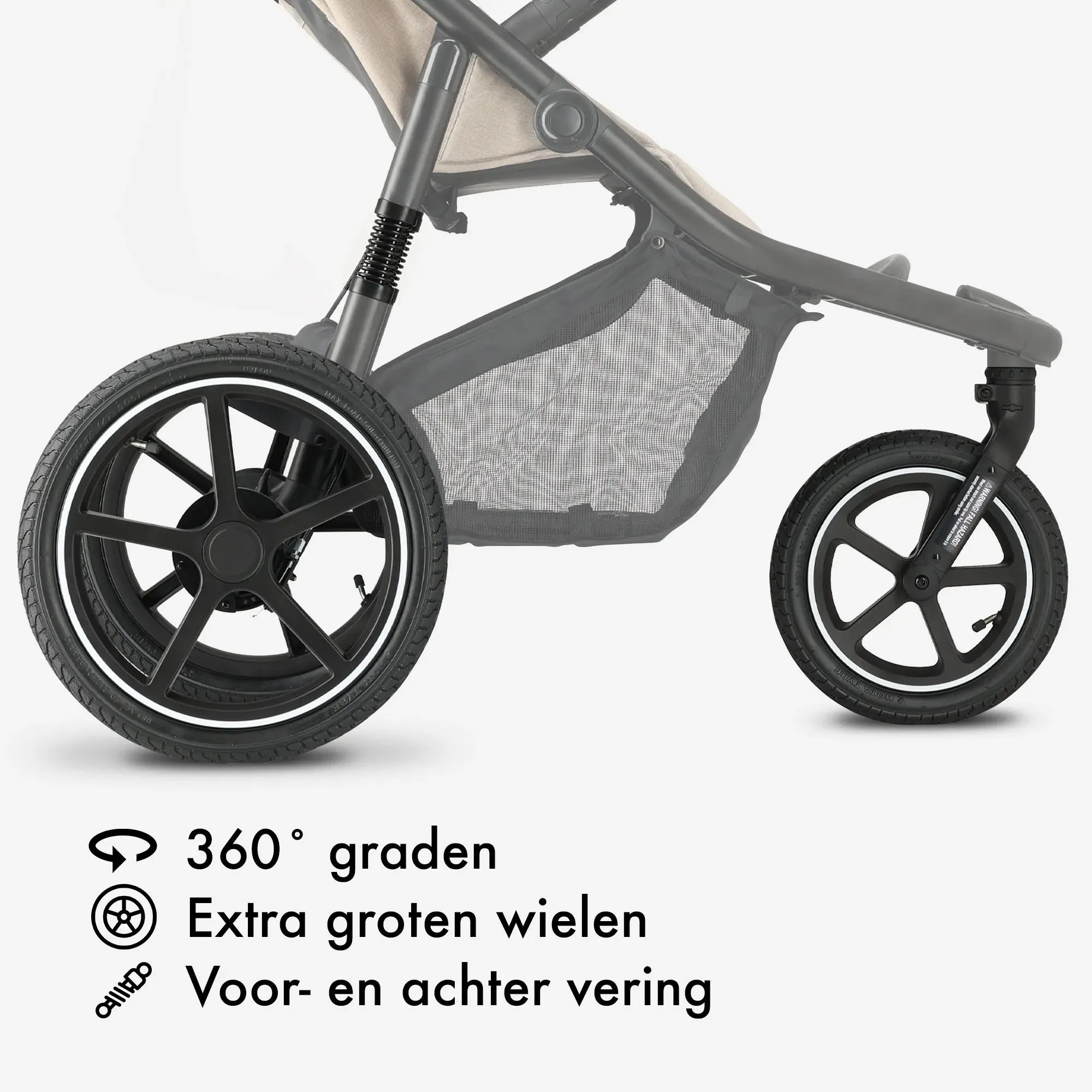 Bolt Hardloop Kinderwagen Creme - Image 11