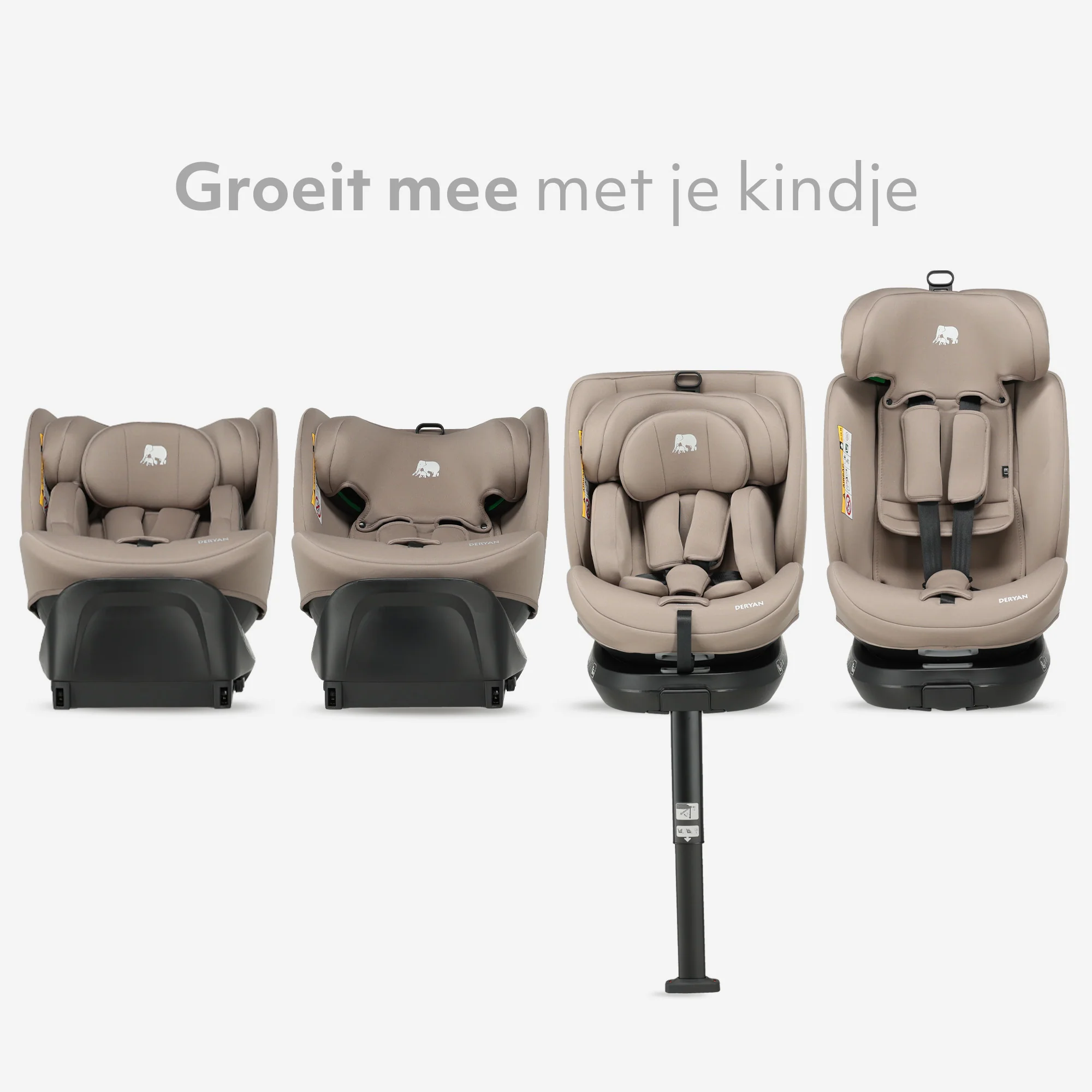 Carly Luxe i-Size Autostoel - 0-36kg - Isofix + steunpoot - 360 draaibaar - Nougat - Image 5