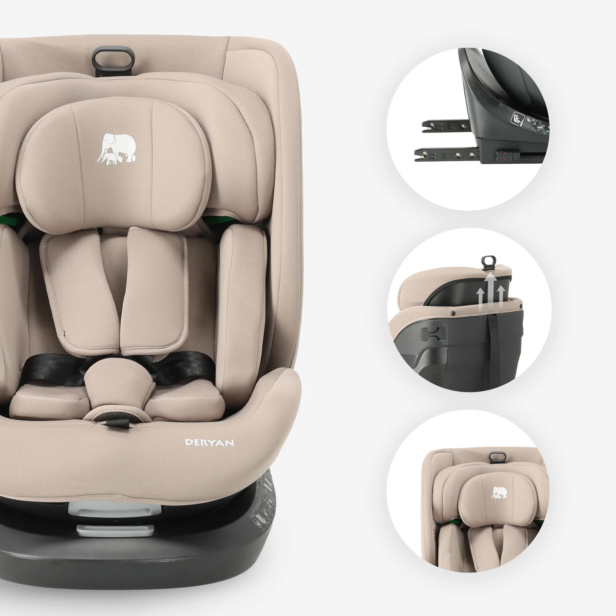 Cassie Luxe I-size Autostoel - Groep 0-1-2-3 - Isofix - Draaibaar 360° - Nougat - Image 4