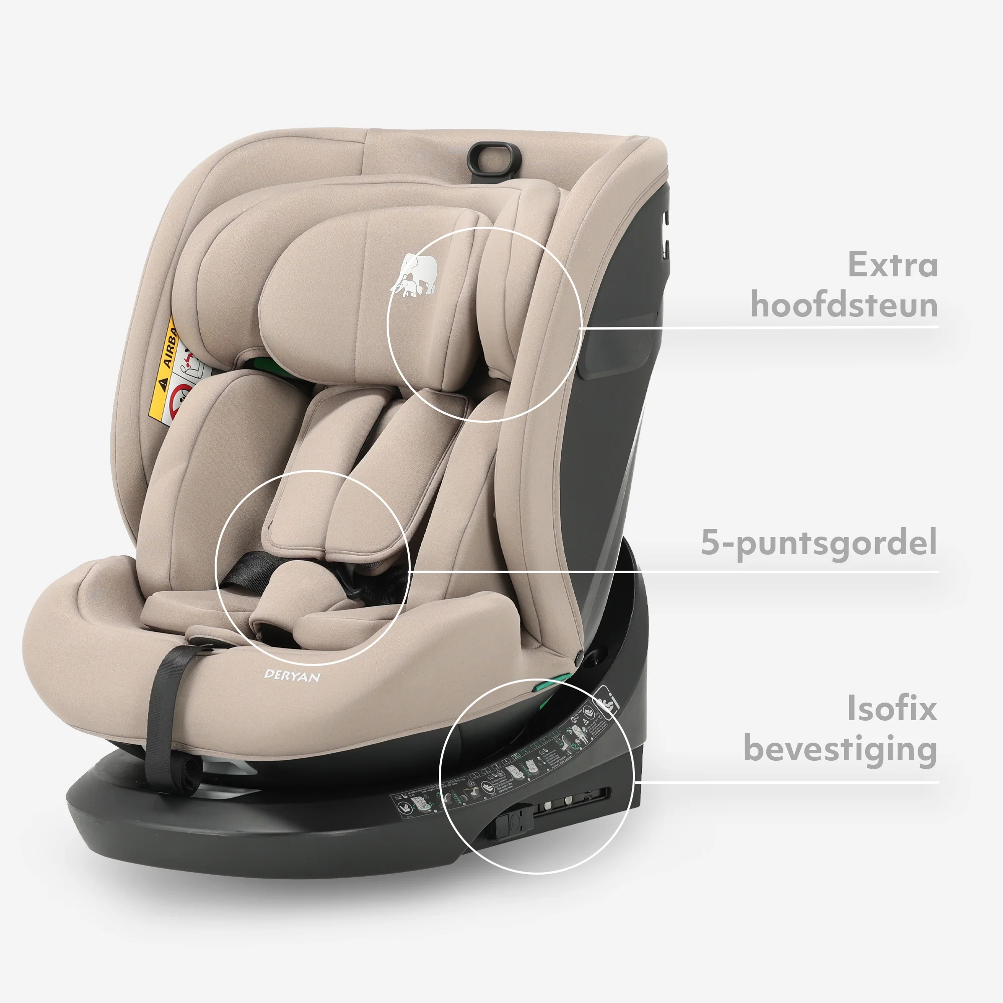 Cassie Luxe I-size Autostoel - Groep 0-1-2-3 - Isofix - Draaibaar 360° - Nougat - Image 5