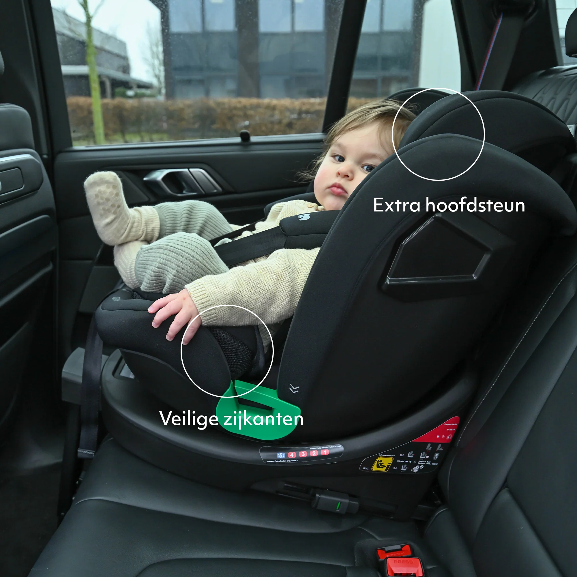 Chase Luxe i-Size Autostoel - 0-36kg - Isofix steunpoot - 360 draaibaar - Zwart - Image 7