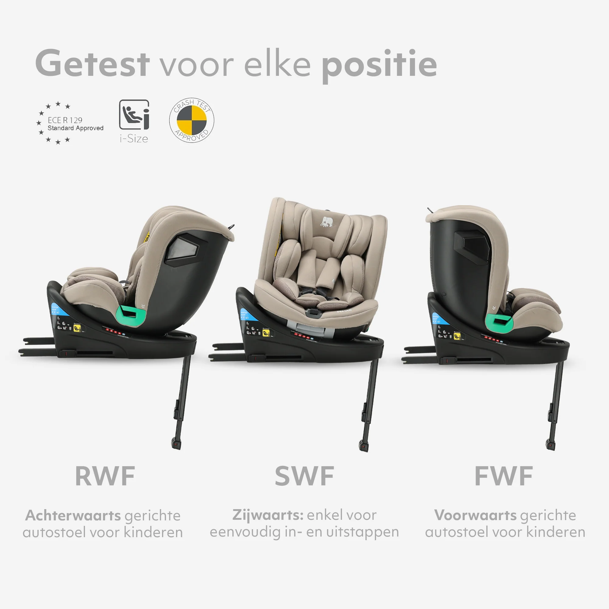 Chase Luxe i-Size Autostoel - 0-36kg - Isofix steunpoot - 360 draaibaar - Nougat - Image 4