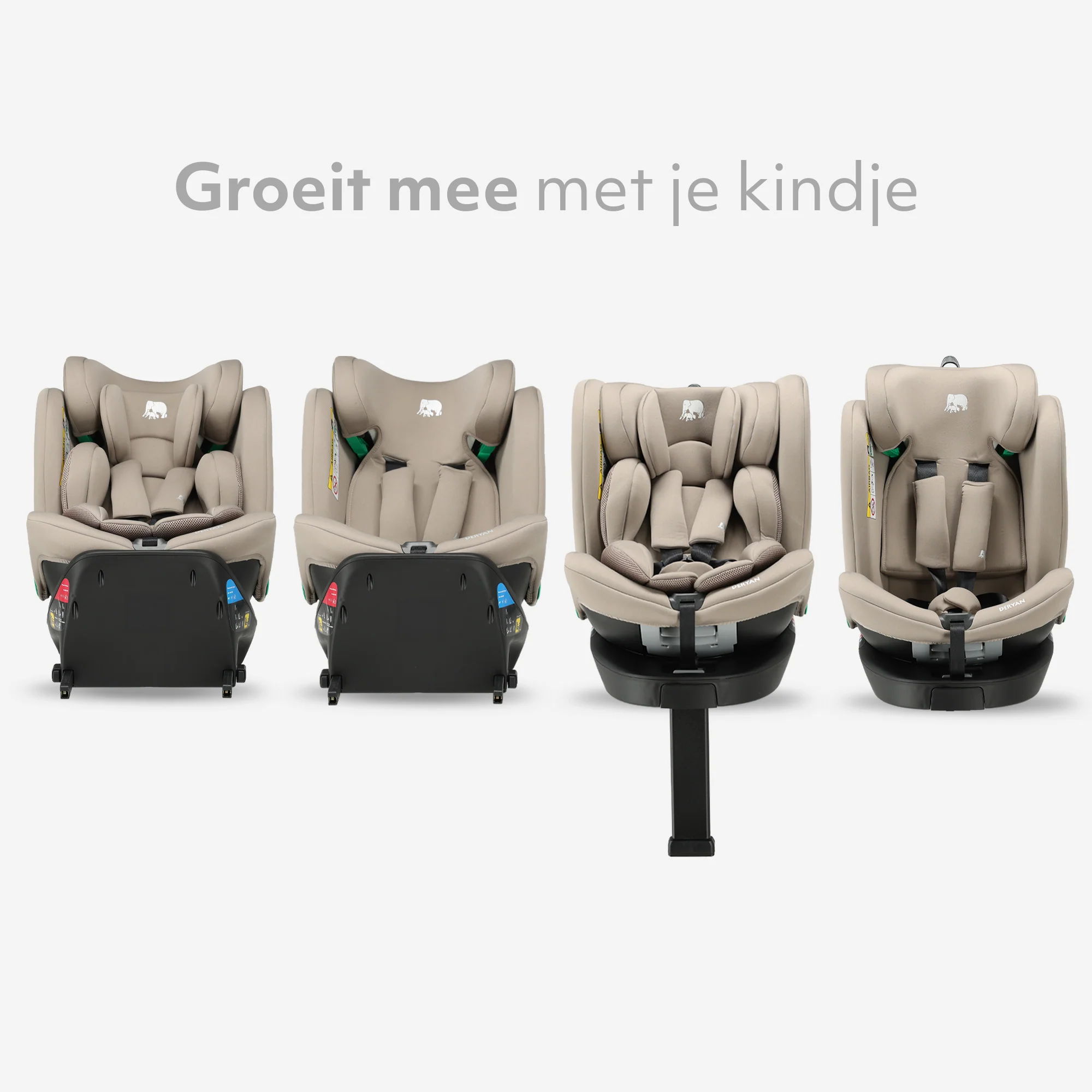 Chase Luxe i-Size Autostoel - 0-36kg - Isofix steunpoot - 360 draaibaar - Nougat - Image 7