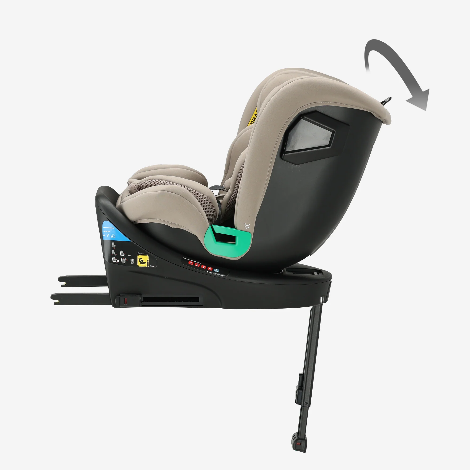 Chase Luxe i-Size Autostoel - 0-36kg - Isofix steunpoot - 360 draaibaar - Nougat - Image 8