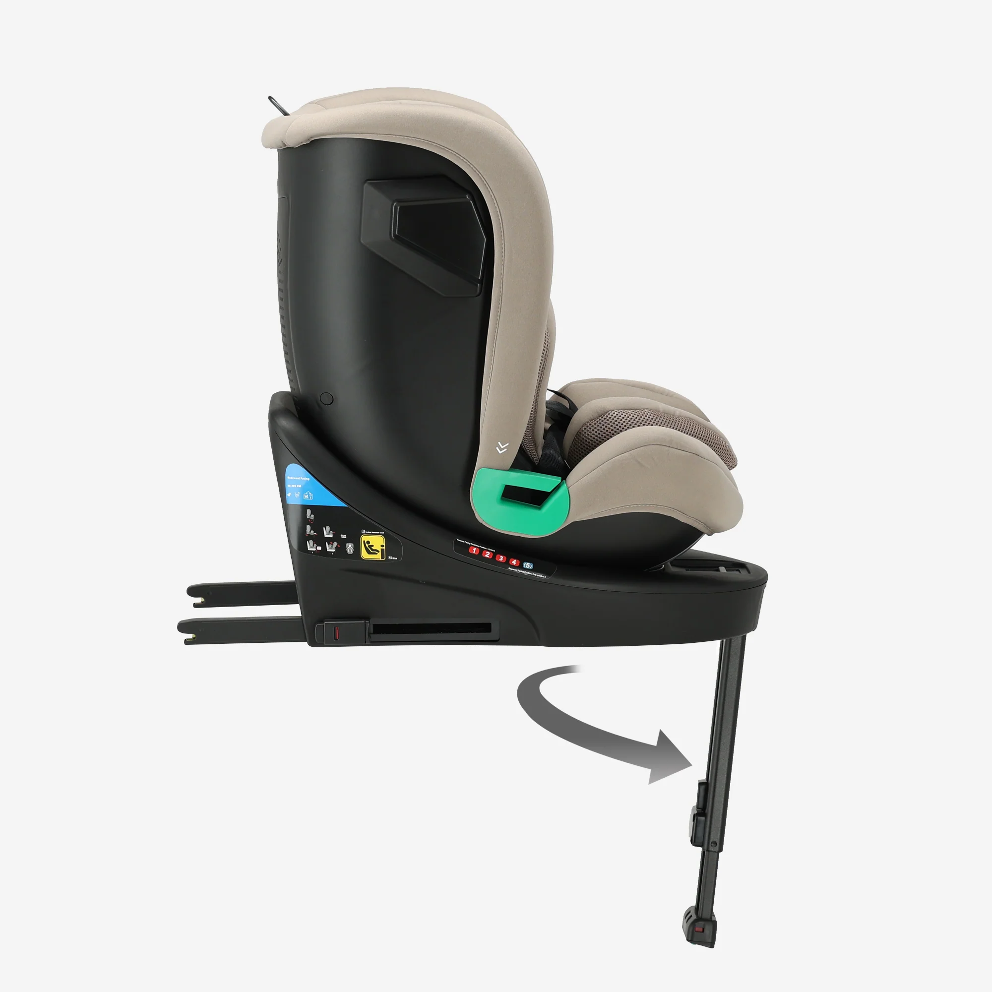 Chase Luxe i-Size Autostoel - 0-36kg - Isofix steunpoot - 360 draaibaar - Nougat - Image 9