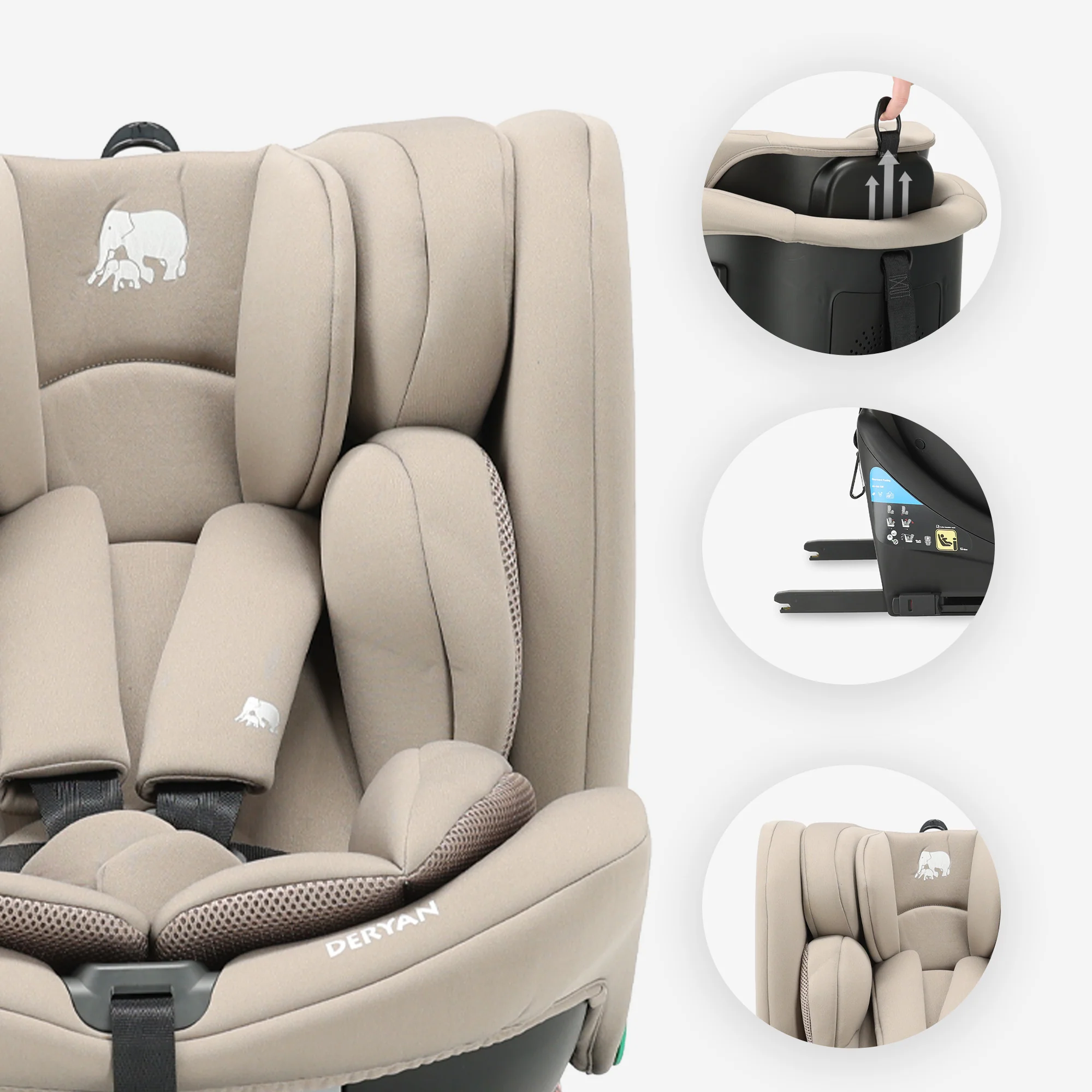 Colin Luxe I-size Autostoel - Groep 0-1-2-3 - Isofix - Draaibaar 360° - Nougat - Image 6