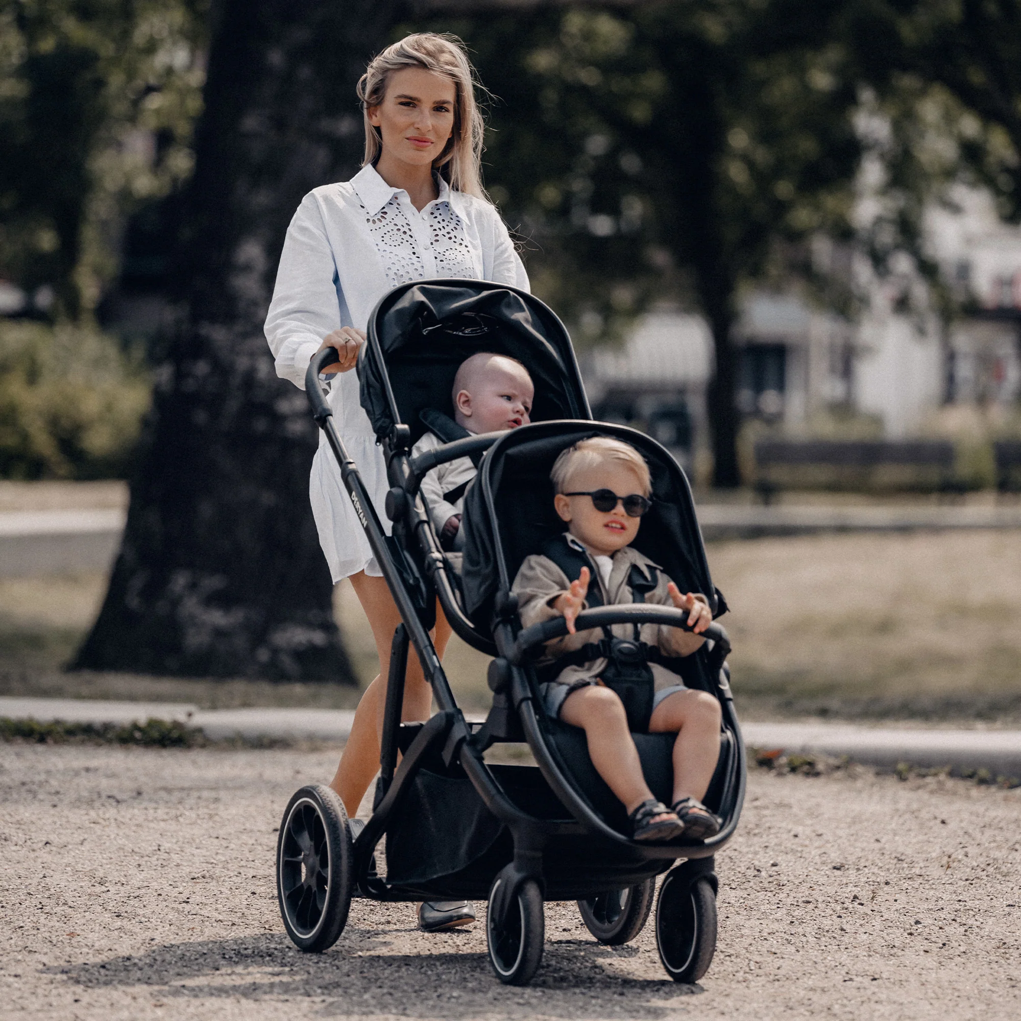 EVY V2 Duo Kinderwagen Zwart twee zitjes - Image 8