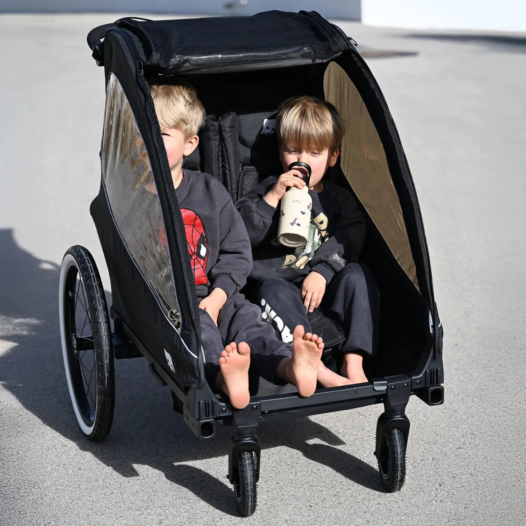 Luxe Fietskar V2 - Wandelwagen - Hardloopkinderwagen Cream - Image 4